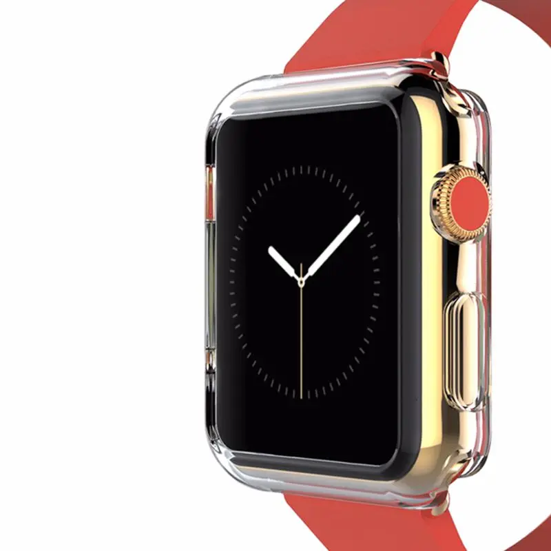 Силиконовый чехол для часов Apple Watch Series 1 2 3 iWatch 38 мм 42 защитный экрана|Ремешки