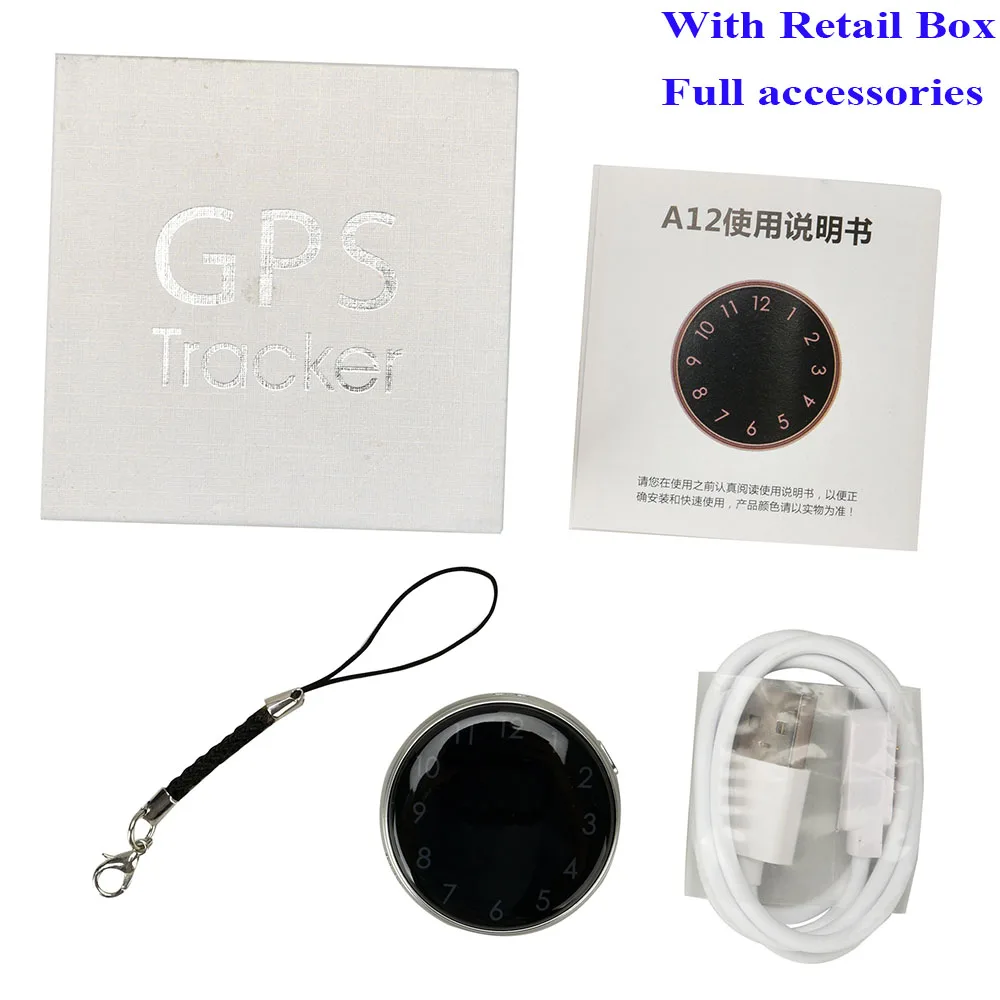 Black With Box Мини брелок персональный GSM gps локатор Rastreador трекер для детей автомобиль пожилых домашних животных в режиме реального времени часы с функцией SOS бесплатное приложение отслеживающее устройство - Цвет: Black With Box