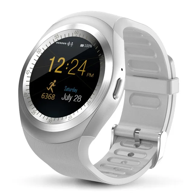 Белый Y1 plus Bluetooth Смарт часы для мужчин женщин Relogio SmartWatch Android телефонный звонок GSM Sim пульт дистанционного управления камерой информация Спорт Шагомер - Цвет: Белый