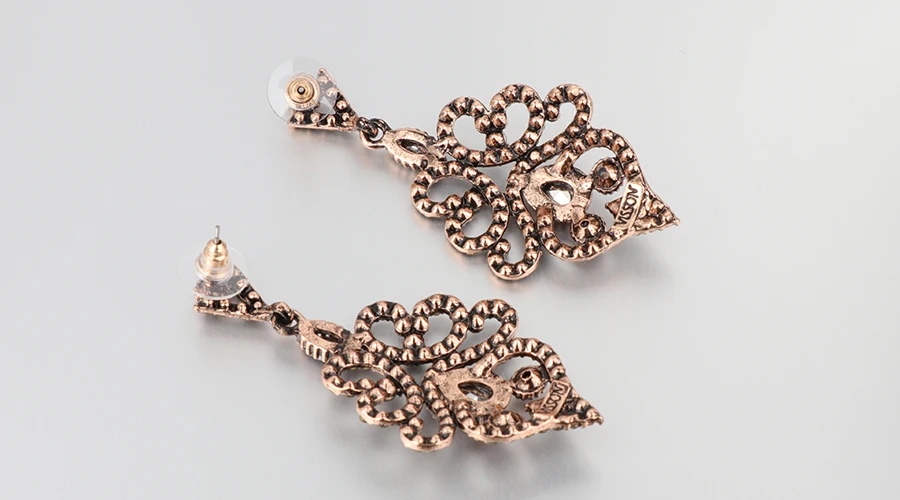 Kinel Boho женские серьги под старину золото Винтажные висячие серьги Серый Кристалл цветок этнические турецкие ювелирные изделия