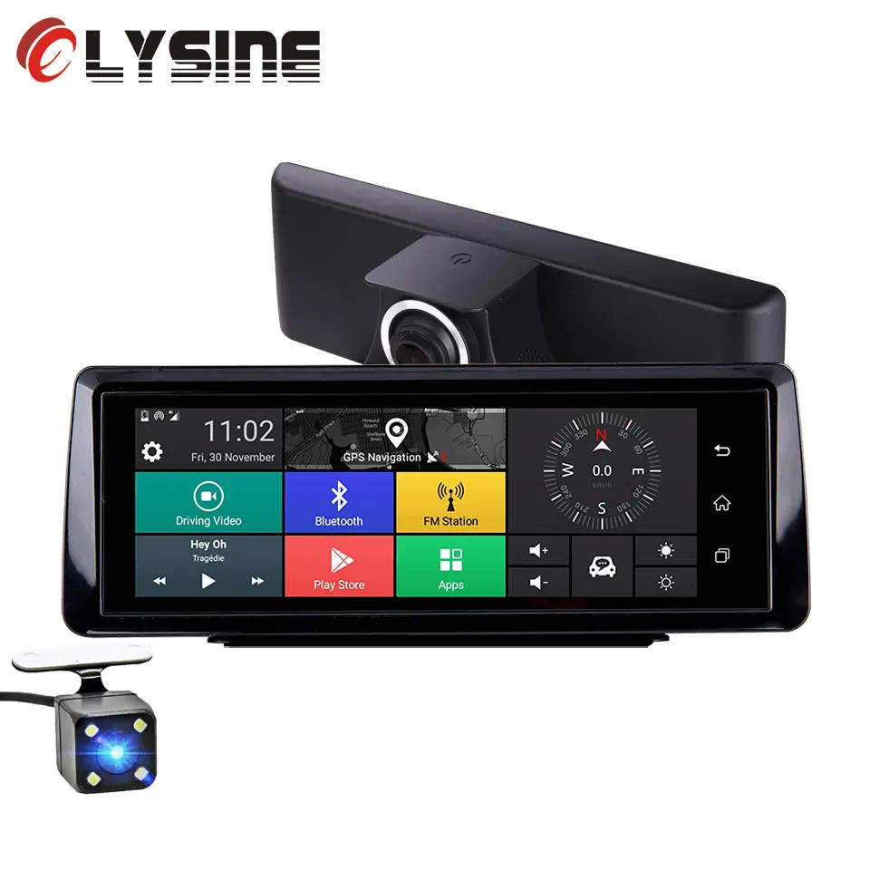 Olysine 8 дюймов 4G Android Автомобильный видеорегистратор Камера ADAS WiFi Dashcam gps навигатор видео регистратор Full HD 1080P видеорегистраторы с двумя объективами