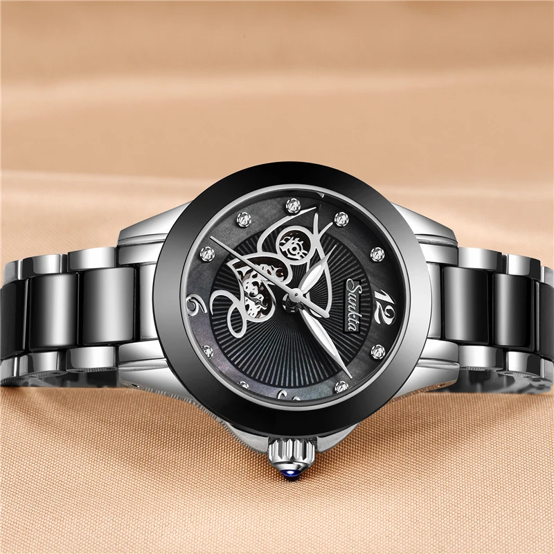 SUNKTA Новый Подарочный розово-золотой часы женские кварцевые Топ бренд класса люкс