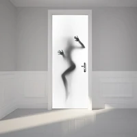 Newest 2pcs set Sexy Woman Silhouette DIY Door Art Mural Stickers Home Decor Creative Wall Sticker For Bathroom Art Posters