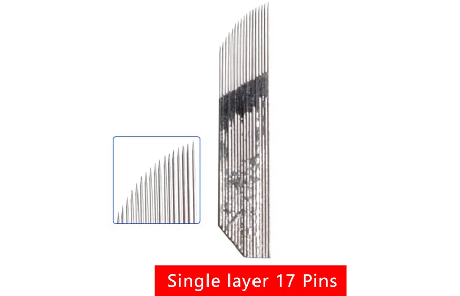 50 шт. изогнутые 15Pin& 16Pin& 17Pin вышивка конические иглы Лезвия для перманентного макияжа бровей и губ микроблейдинг tebori blade