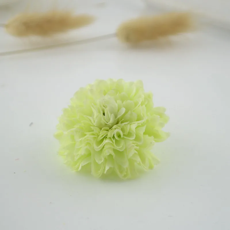 light green 3 шт. дешевая шелковая гвоздика, искусственные цветы для дома, искусственные ромашки, свадебный букет, аксессуары для запястья, свадебные украшения автомобиля - Цвет: light green