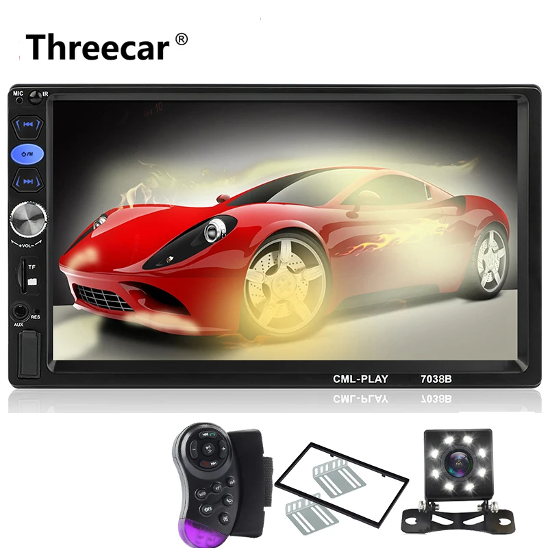 8 LED control kit Новое заводское 7038B 2din автомобильное радио " Bluetooth автомобильное стерео радио аудио медиа Автомобильный мультимедийный MP5 плеер с Android зеркальное соединение - Цвет: 8 LED control kit