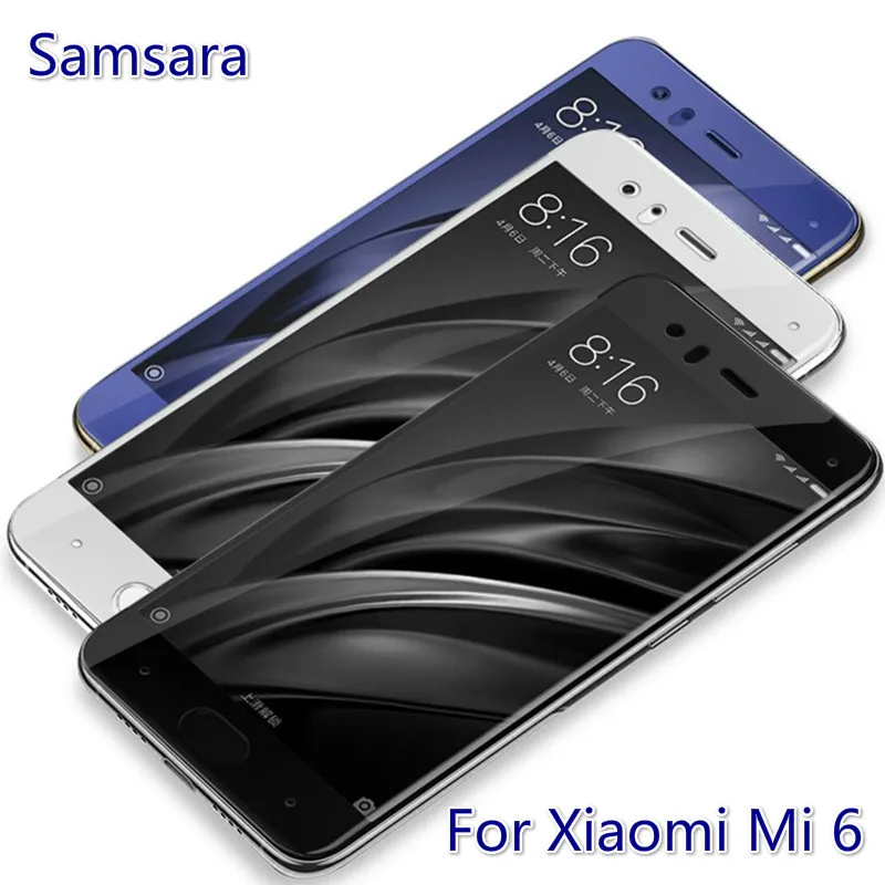 3D углеродное волокно закаленное стекло для Xiaomi mi 6 с изогнутыми краями Защитная