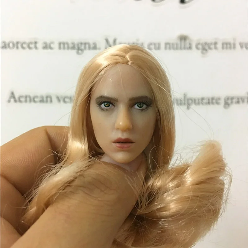 1/6 Scale европейская красота длинные светлые волосы женская голова резьба по голове