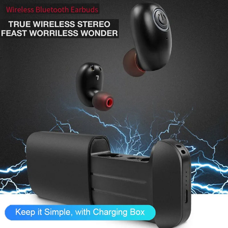 Dual TWS Bluetooth 5.0 Wireless Earphones Stereo Hands-free In-ear Earbuds Waterproof with 2600mAh Power Bank for smartphone B5 |