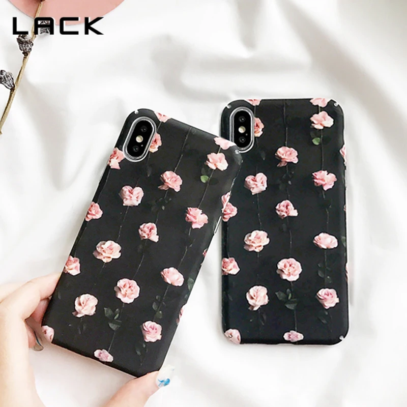 LACK Luxury Floral Flower Paint Phone Case For iPhone 7 Plus 6 6s 8 X Vintage Rose Artistic Hard PC Back Cover Cases Coque |