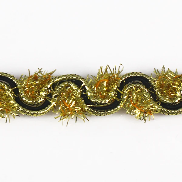 Плетеная Золотая черная витая отделка вышитая декоративная аппликация