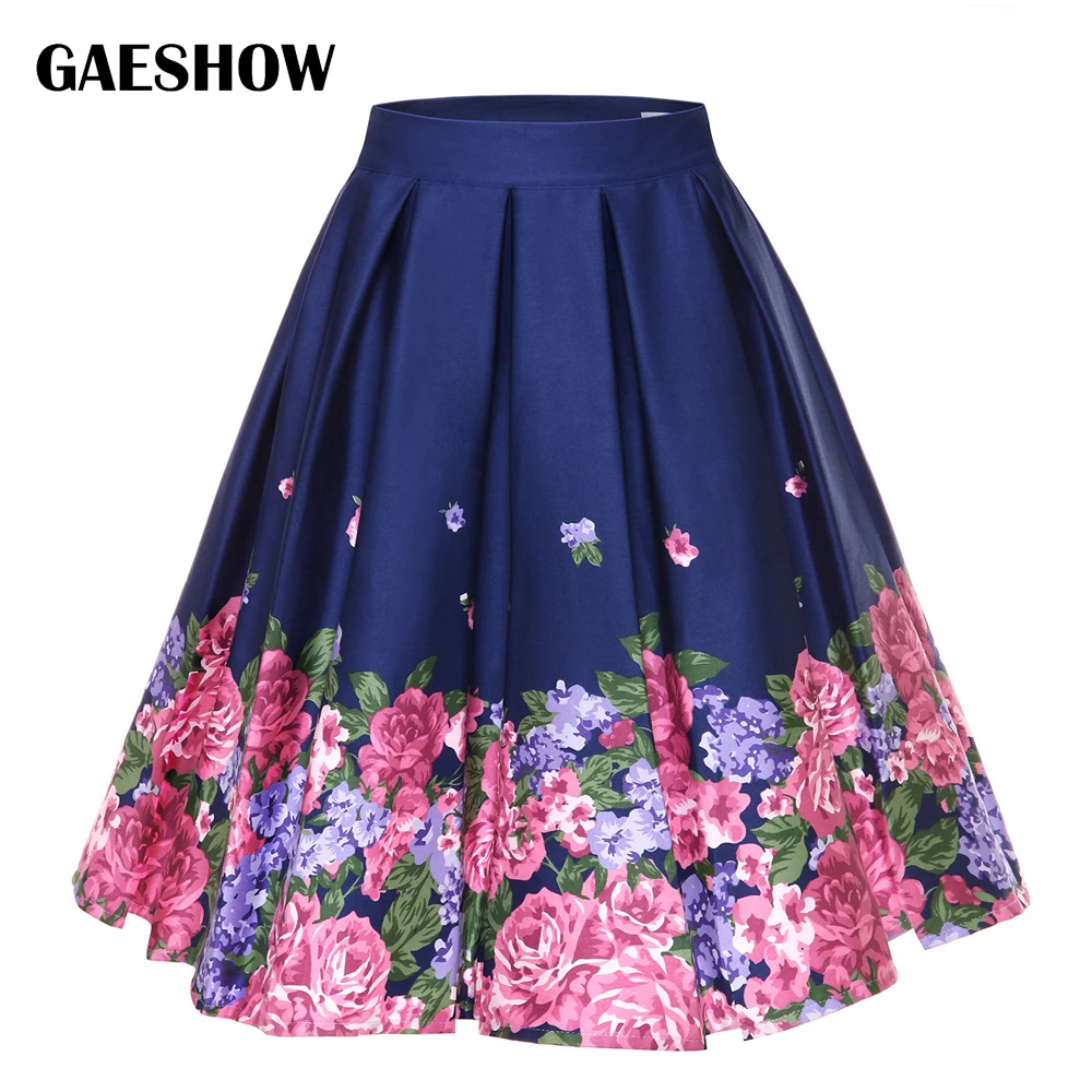 Gaeshow фортепианной музыки Примечание Цветочный принт ретро юбки плюс Размеры 4XL