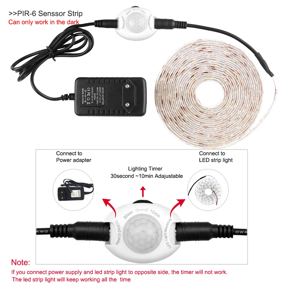 Беспроводной движения PIR Сенсор/диммер Светодиодные ленты светильник 12V