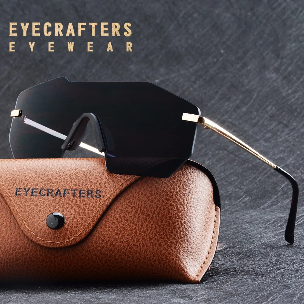 Роскошные женские брендовые дизайнерские солнцезащитные очки без оправы Модные