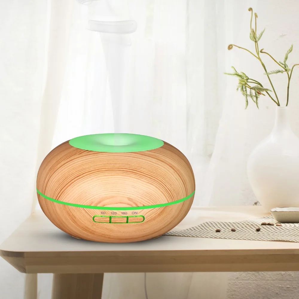 

300ML ultrasonic aroma diffuser 7 color night light essential oil air humidifier Mist Maker Wood grain Electric Aroma Diffuser