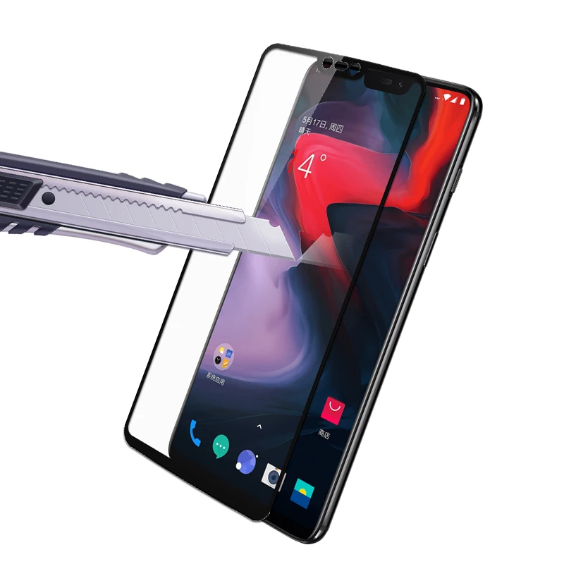 Полное покрытие закаленное стекло протектор экрана для Oneplus 5 5T 6 небьющееся