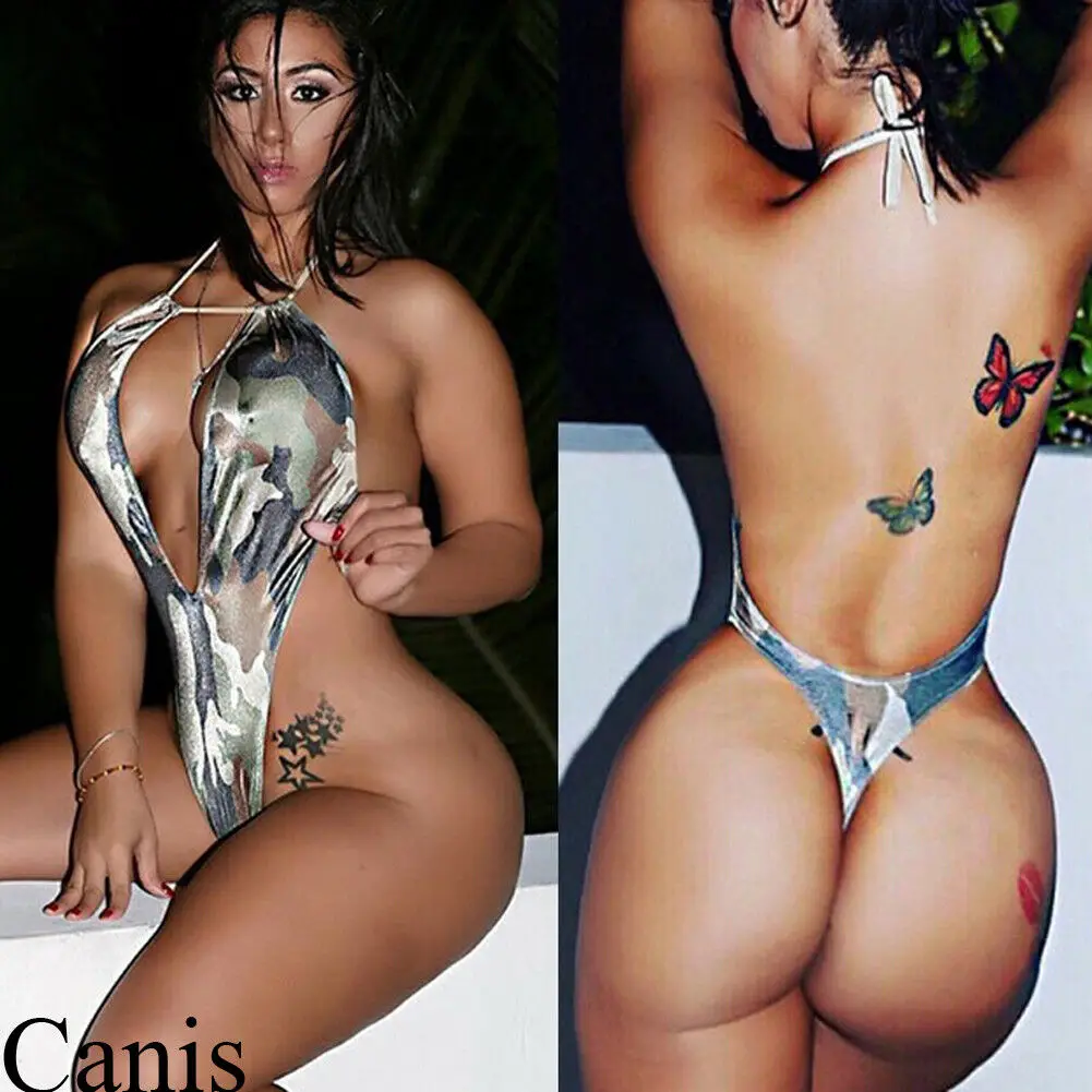 Women's Swimsuit Beachwear Swimwear V-Neck Monokini Bikini Bathing Backless Suit | Женская одежда