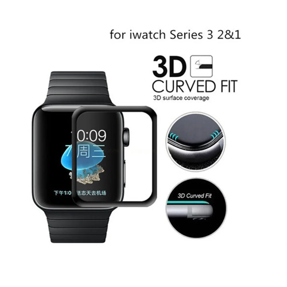3d изогнутое Полноразмерное покрытие для iwatch Apple Watch Series 1/2/3 38 мм 42