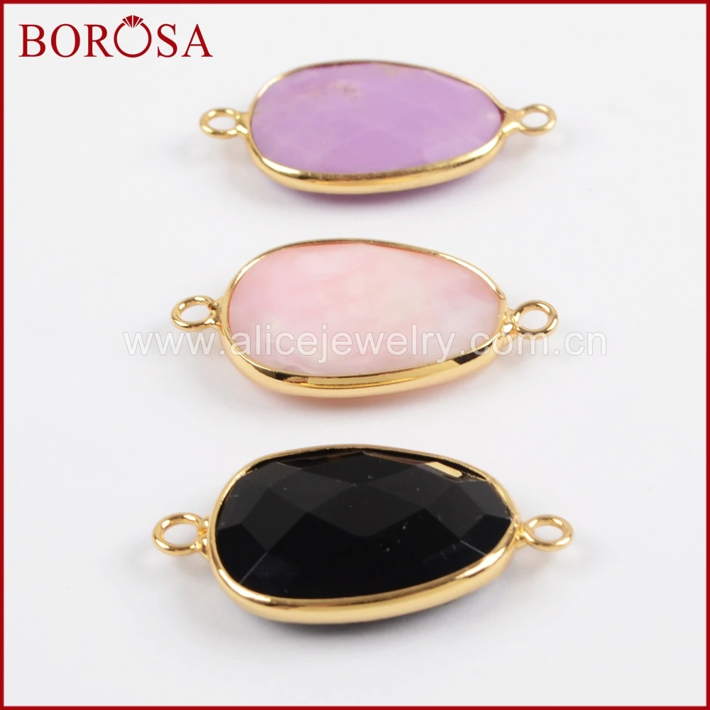 BOROSA 5 шт. новые золотые разноцветные натуральные камни черные ограненные Агаты