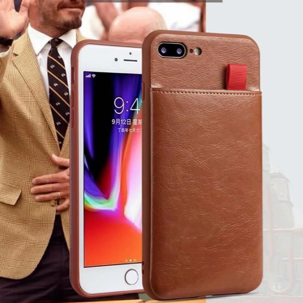 Чехол для телефона из искусственной кожи с отделением карт Apple iPhone X 8 7 6 S Plus чехол