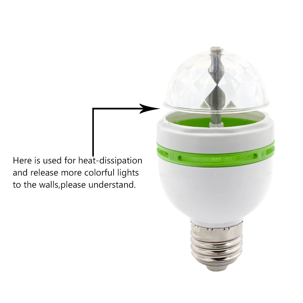 E27 LED RGB Bulb 3W 110V 220V Colorful Auto Rotating projector Crystal led Stage Light Magic Ball DJ party disco effect Lamp