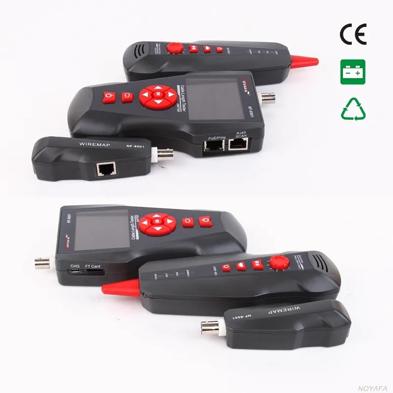 Noyafa NF-8601 Ethernet сетевой кабель тестер PING/POE BNC RJ45 RJ11 телефонный провод ЖК-дисплей длина кабеля обрыв тестер