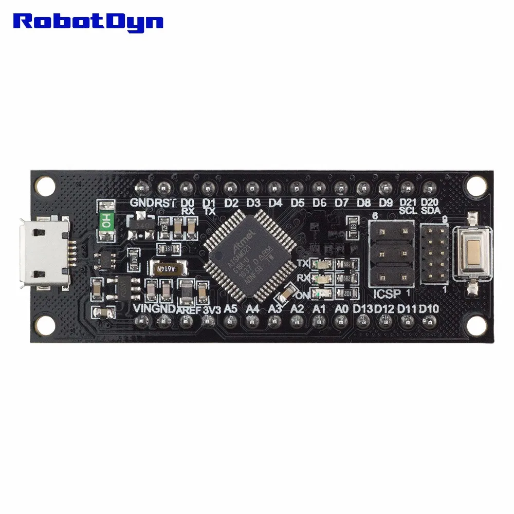 SAMD21 M0-Mini. 32-битный процессор ARM Cortex M0 ядро. Контактов спаянная плата. Совместим с Arduino Zero, Arduino M0. Форма Mini