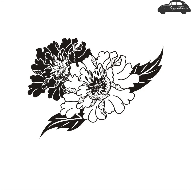 Peony Flower Sticker Car Decal Posters Vinyl Wall Decals Decor Mural | Stickers
