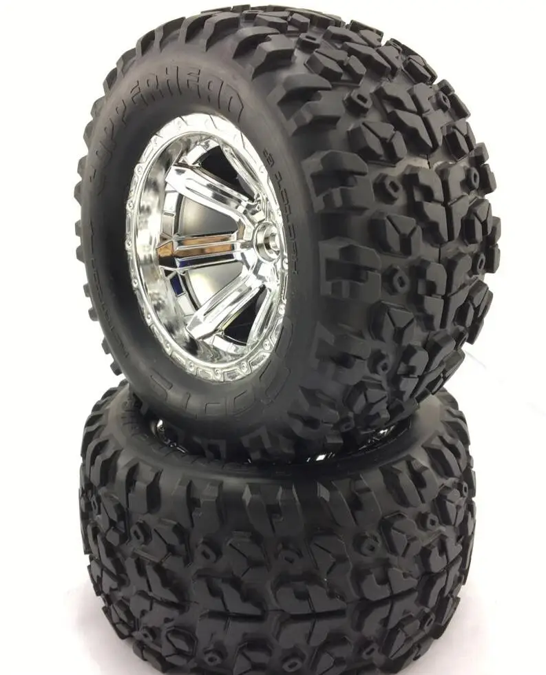 2x ARRMA Fury 1/10 RC Monster Truck Tire/Wheel для Associated HRAXXAS SlASH 4X4 HOBAO Hyper 10SC TT10 HPI HSP KYOSHO LOSI | Игрушки и