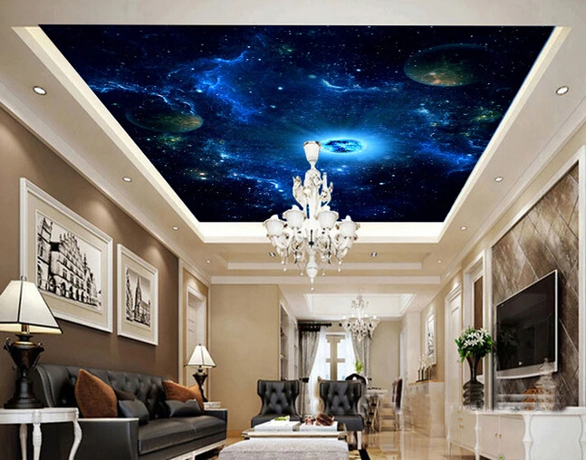 

Custom murals wallpaper ceiling, the universe is used in the bedroom living room KTV bar restaurant ceiling wall parede de Papel