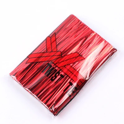 10 cm red 100 шт 6 см твист Галстуки проволока фирма шелк Радуга инструменты для приготовления пищи помадка выпечки DIY Торт Сахар chcolate в виде корабля лоток Конфеты Плесень - Цвет: 10 cm red