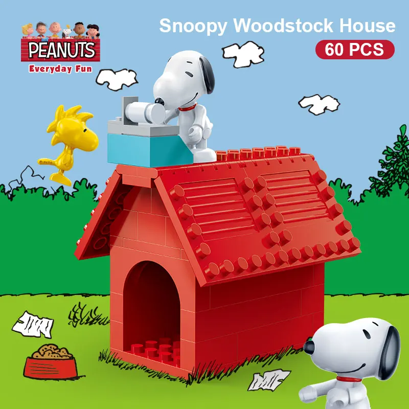 BanBao горячий IP Snoopy арахис дом техника город Playmobil Juguetes пластиковые строительные