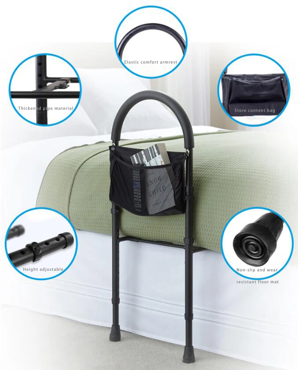 Приспособление для дома помощь больным прикроватная тумбочка мужчина встала и