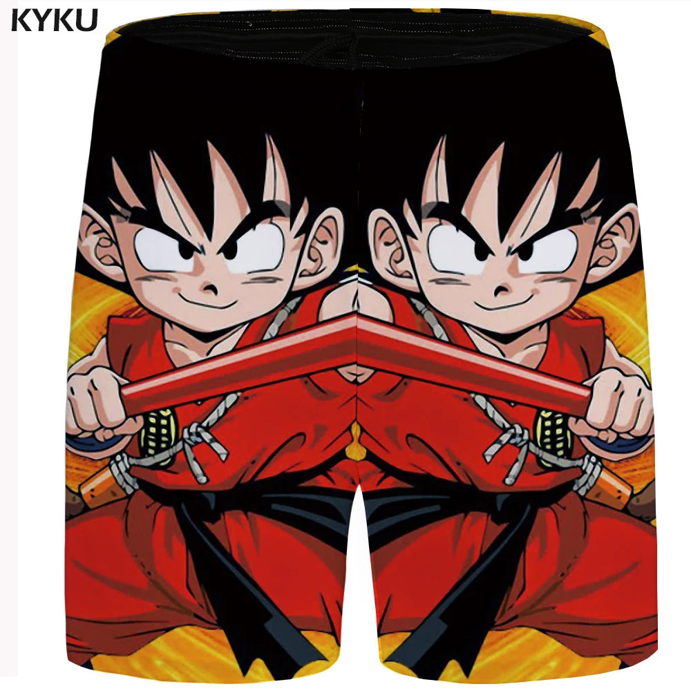 KYKU Dragon Ball короткие мужчины забавные повседневные шорты Гоку 3d короткие Гавайи пляжные шорты желтый мужские шорты лето большой размер
