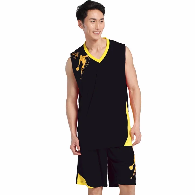 New Men Basketball Jersey Sets Uniforms kits Adult Sports clothing Breathable basketball jerseys shirts shorts DIY Custom