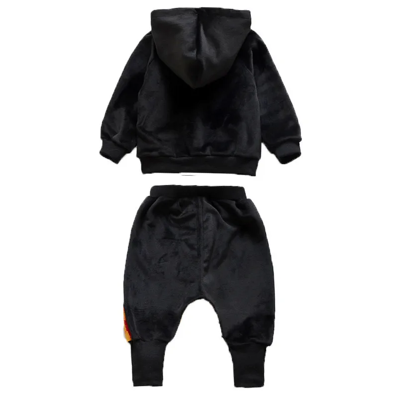 Children Clothing Set Velvet Boys Clothes Party Show Fashion Dancing Costumes Kids Tops and Pants Black Color | Детская одежда и