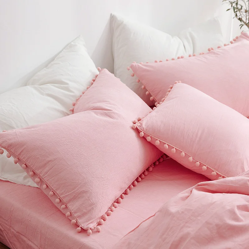 pillowcase x1 LOVINSUNSHINE/Высококачественная хлопковая наволочка; милая однотонная наволочка для девочек; 48X74 см; HK01 - Цвет: pillowcase x1