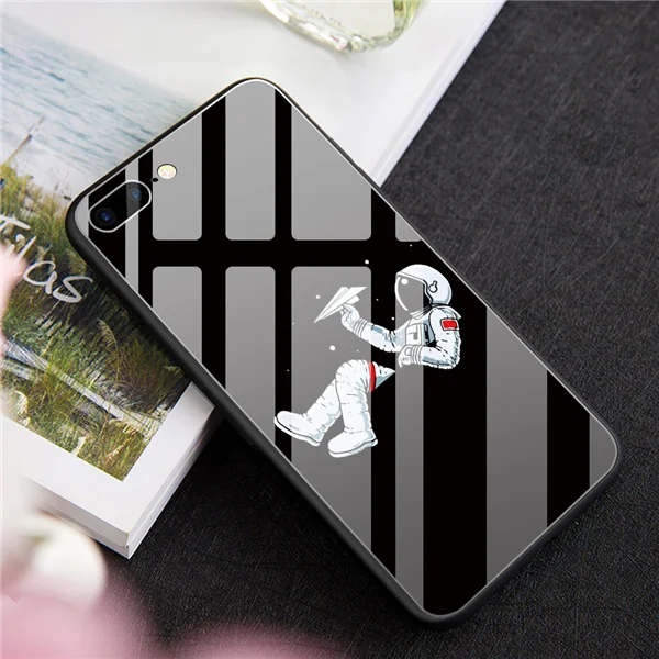 4806 Роскошные DIY для iphone 7 8X10 Plus 6s 6 Капа пользовательский космический астронавт чехол из закаленного стекла для телефона для iphone 11 Pro XS чехол для MAX XR - Цвет: 4806