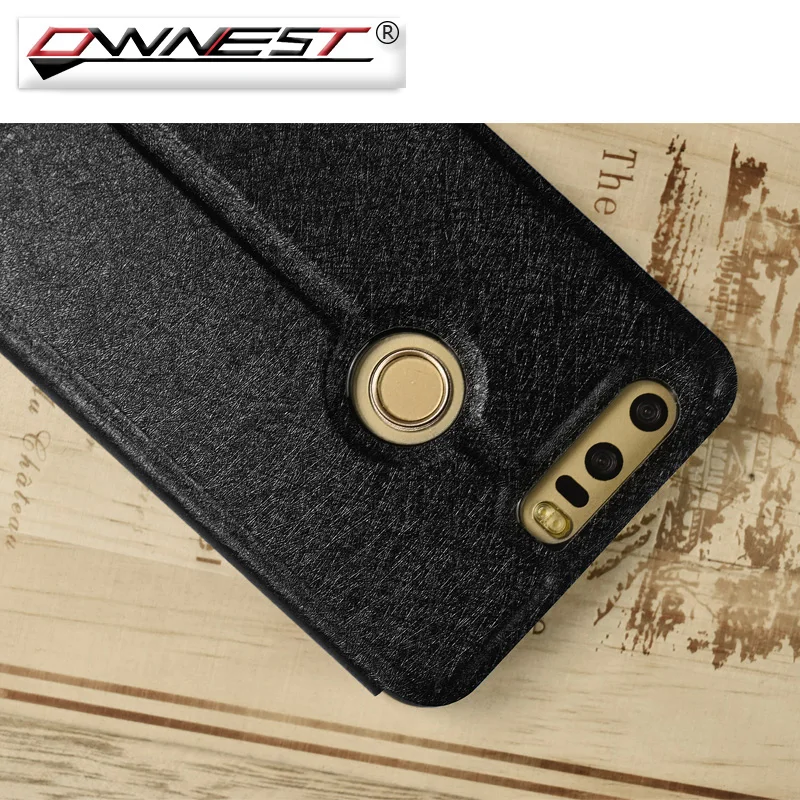 Золотой чехол OWNEST для huawei honor 8 P9 lite, Матовый кожаный чехол, черный флип-чехол, ультра тонкий силиконовый чехол