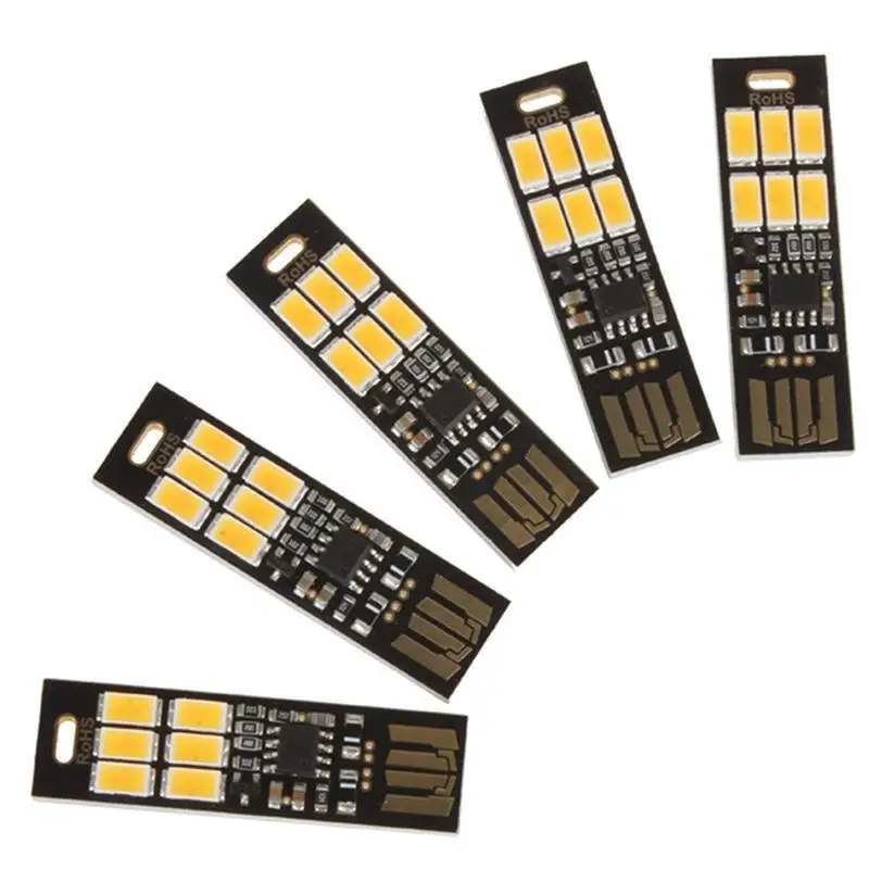 

USB Power 6 LED Beads Night Light Touch Control Dimmable White Yellow Light Mini Lamp