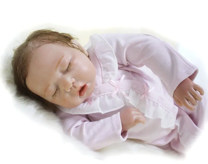 Силиконовые куклы Новорожденные Реалистичная кукла Реборн розовое платье