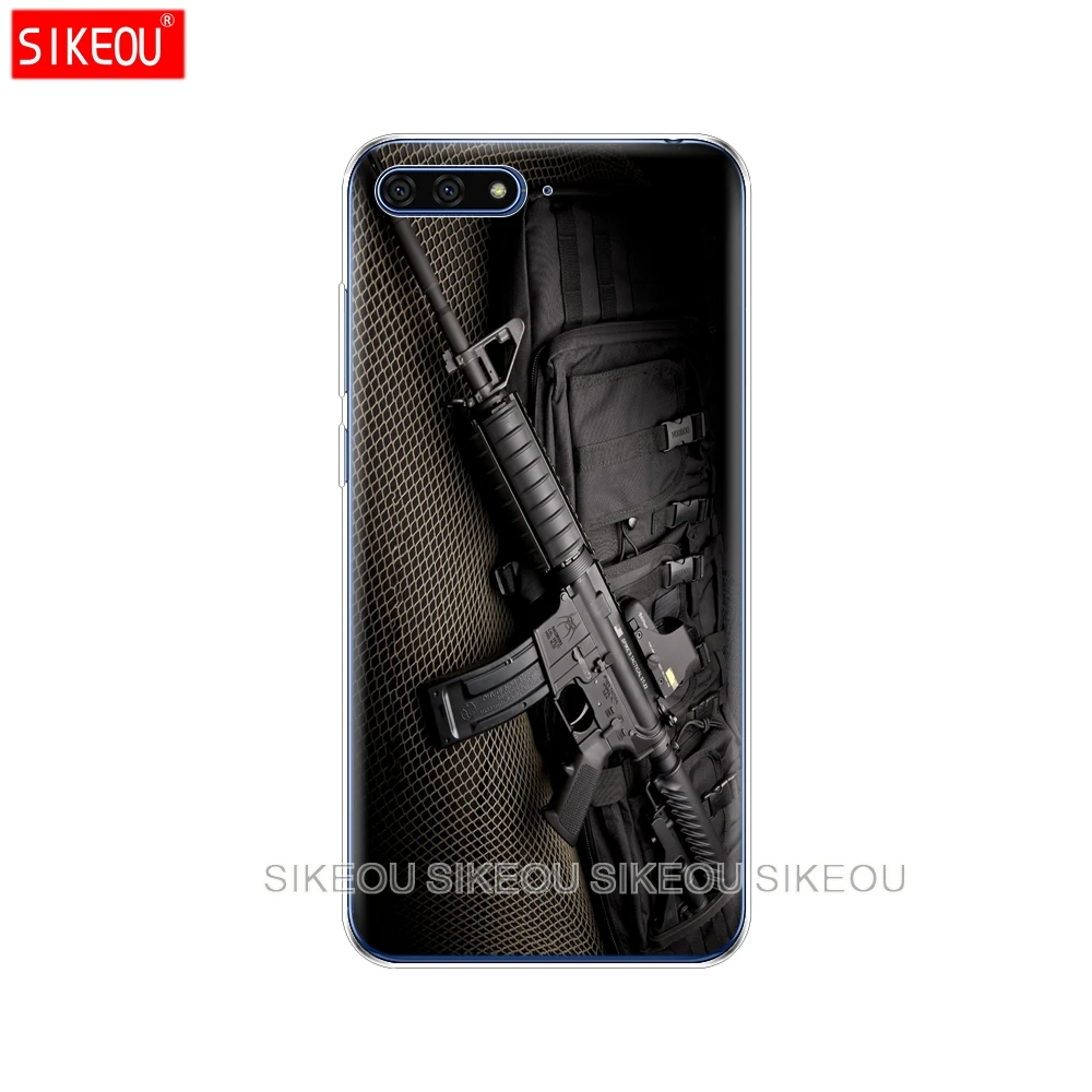 Силиконовый чехол для телефона Huawei Honor 7A PRO 7C Y5 Y6 Y7 Y9 2017 2018 Prime винтовки AR 15