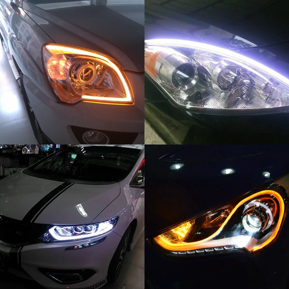Гибкий трубный светильник DRL 30 см 45 60 универсальный автомобильный дневной