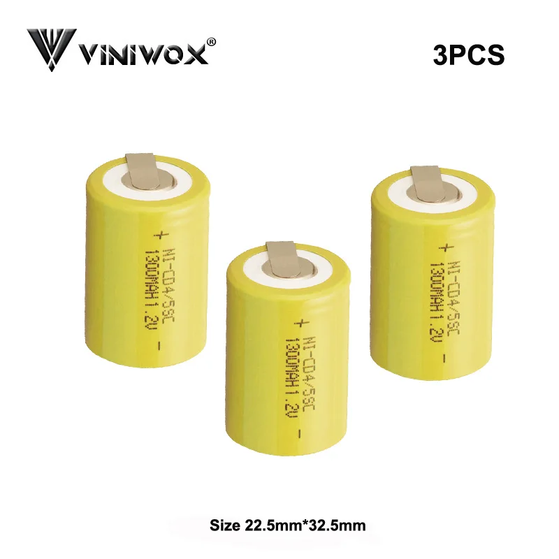 1,2 V перезаряжаемые 4/5SC Ni-CD батареи 1300mAh электроинструмент батарея Subc NICD аккумулятор для электрических батарей 12V 18V