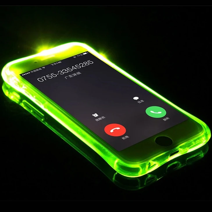 Чехол из ТПУ со светодиодной подсветкой для iPhone 5 6 6S 7 8 Plus Прозрачный светящийся