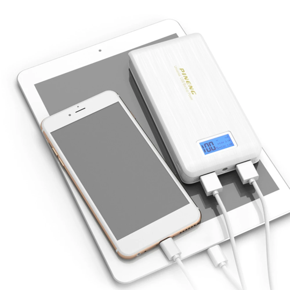 Оригинальный Pineng PN929 power Bank 15000 мАч двойной USB lcd фонарик PowerBank Bateria внешний