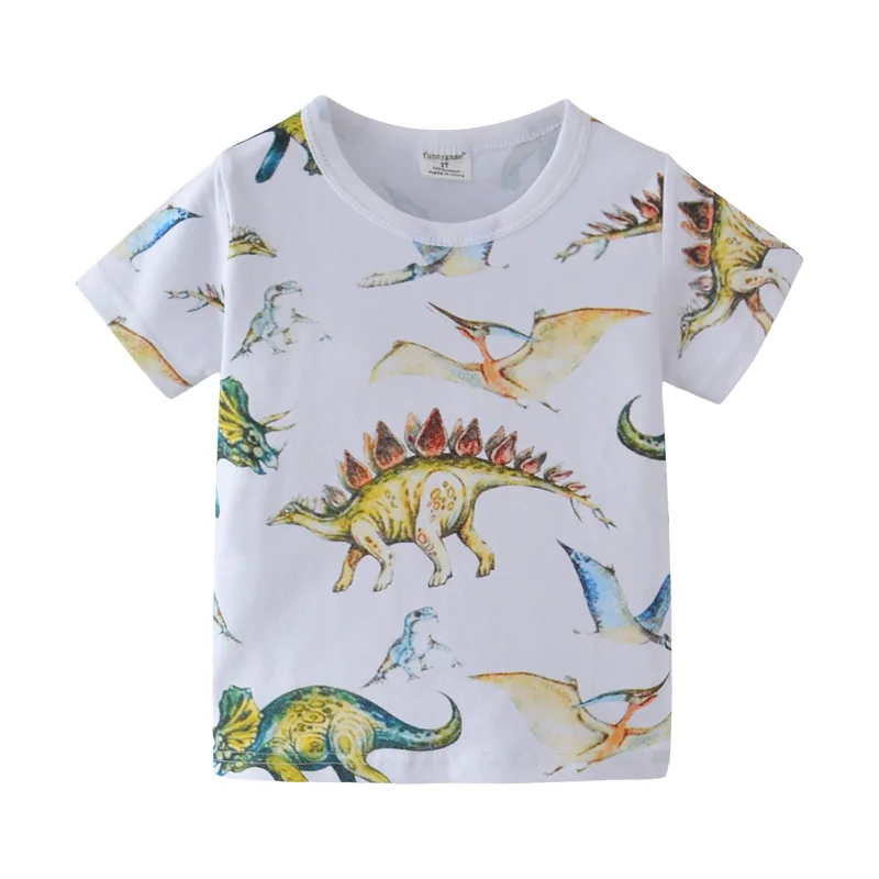 Детская летняя хлопковая Футболка AD Dinosaur для мальчиков и девочек | Мать ребенок
