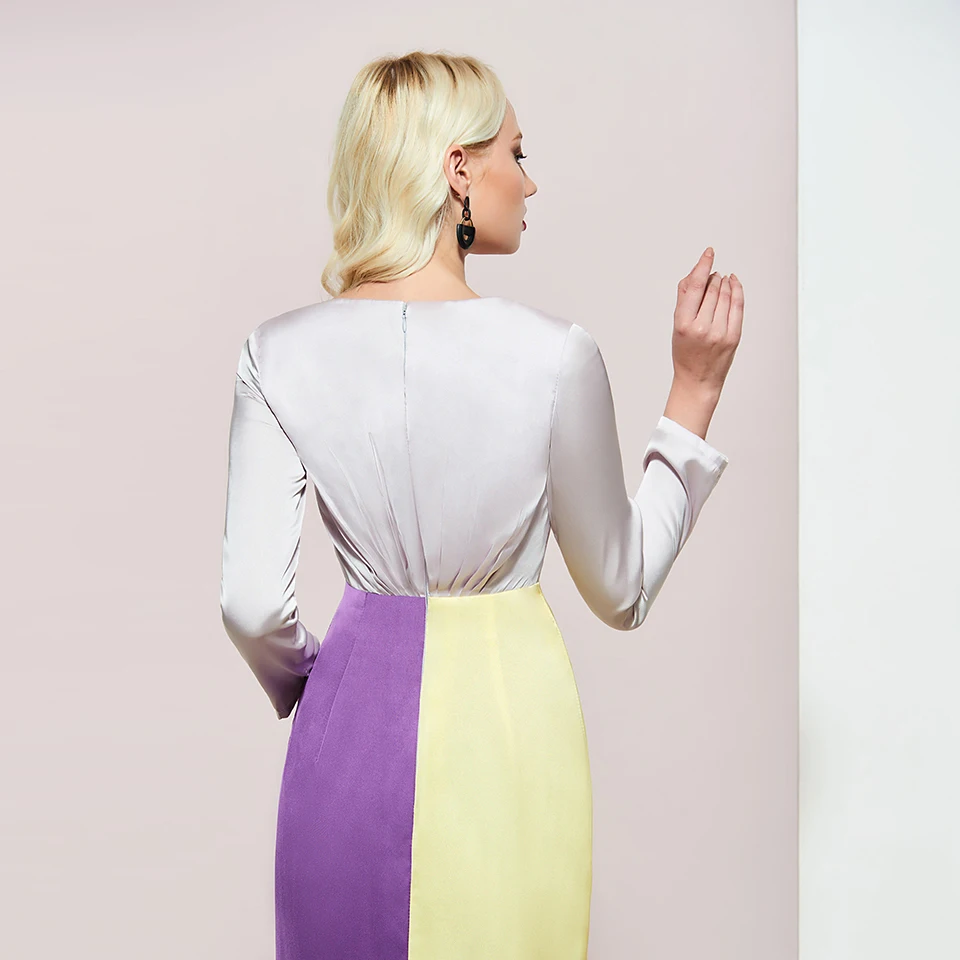 Женское вечернее платье футляр с длинным рукавом длиной до пола|Вечерние платья|