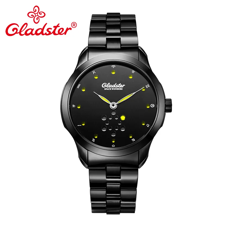Супер Светящиеся мужские наручные часы Gladster роскошные японские Кварцевые