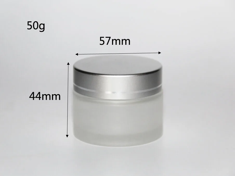 200pcs 50g Frosted Cosmetics Glass Jars Makeup Cream Cosmetic Beads Storage Pot Container Round Bottle Transparent Amber Case | Дом и сад